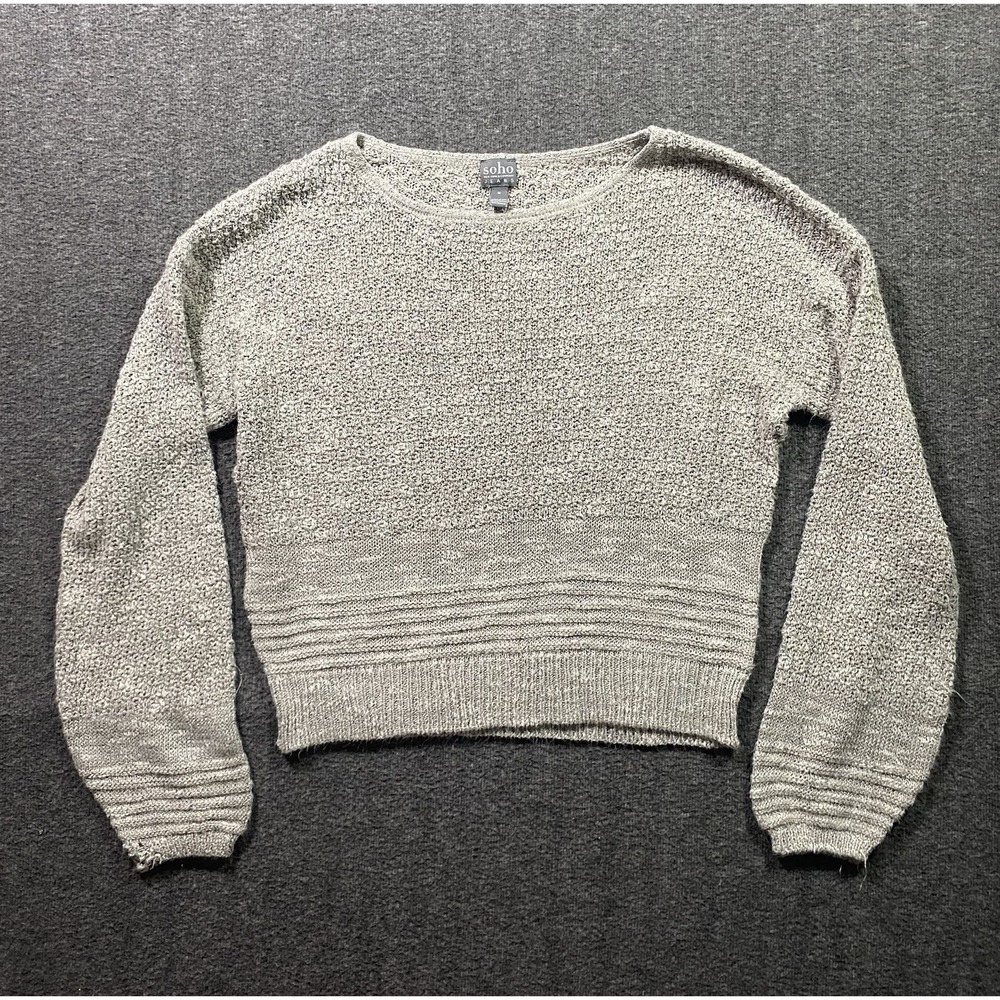 NY & Co Soho Jeans Grey Fringe Sweater Women's Size M